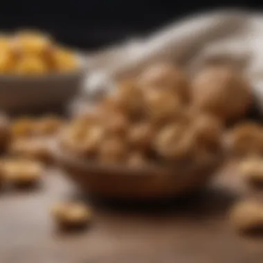 Walnuts as a Bedtime Snack A cozy bedtime snack showcasing walnuts and fruits