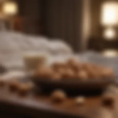 Enhancing Sleep Environment with Walnuts A serene night scene with walnuts and a glass of warm milk