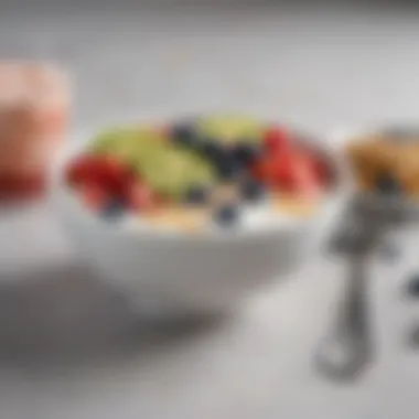 Healthy Yogurt Bowl for Fitness Enthusiasts A bowl of yogurt with toppings for fitness