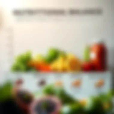 Nutritional balance chart showcasing protein sources