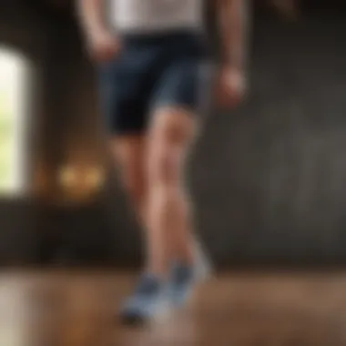 Lunge Practice for Thigh Fortification Elderly individual practicing lunges to enhance thigh strength