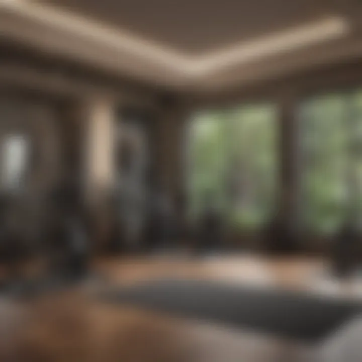 A well-organized home gym setup demonstrating space efficiency