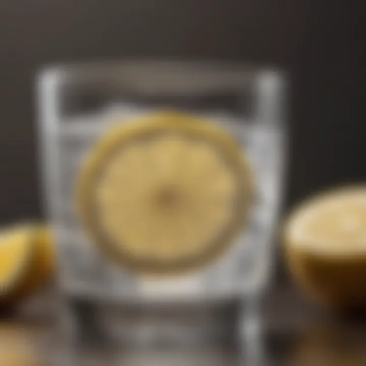 Glass of water with a fresh lemon slice