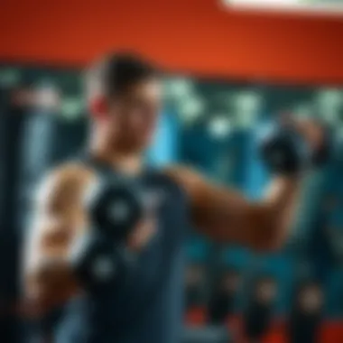 Individual performing tricep kickbacks with dumbbells