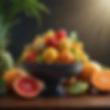 Tropical Fruits: A Flavorful Path to Lower Blood Pressure A refreshing bowl of tropical fruits that promote cardiovascular wellness.