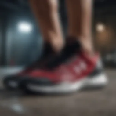 Dynamic movement showcasing Under Armour cross trainers