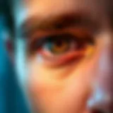 Close-up of under-eye area highlighting dark circles