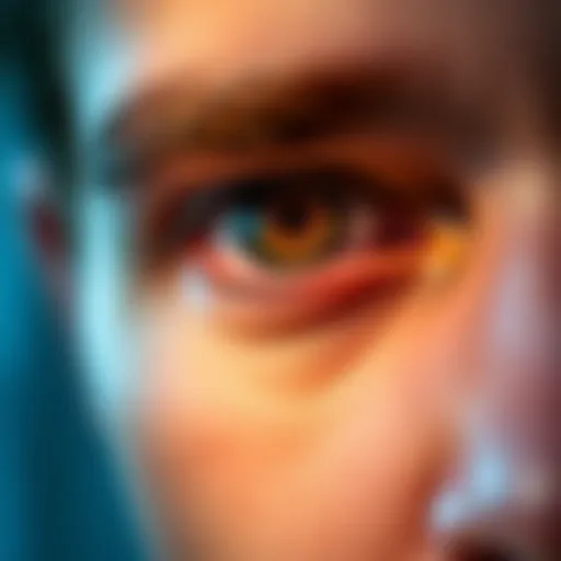 Close-up of under-eye area highlighting dark circles