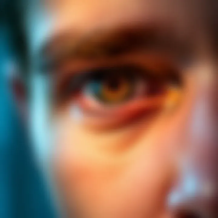 Close-up of under-eye area highlighting dark circles