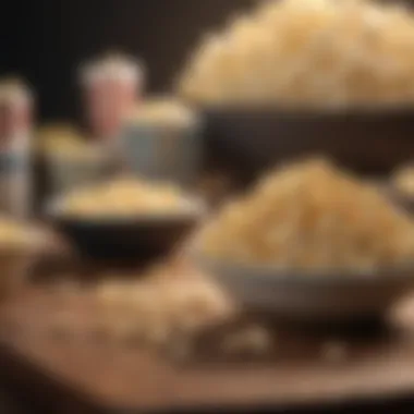 Snack Options: Air-Popped Popcorn vs Others Comparison of air-popped popcorn with other snack options on a table
