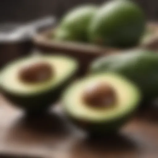 Avocado on a wooden table