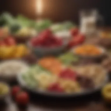 Nutritional Value and Caloric Intake An assortment of nutritious foods displayed with their caloric values