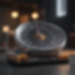 A meticulously arranged scale with a focus on weight measurement