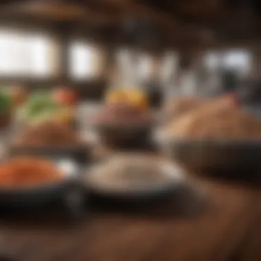 Diverse sources of protein on a table