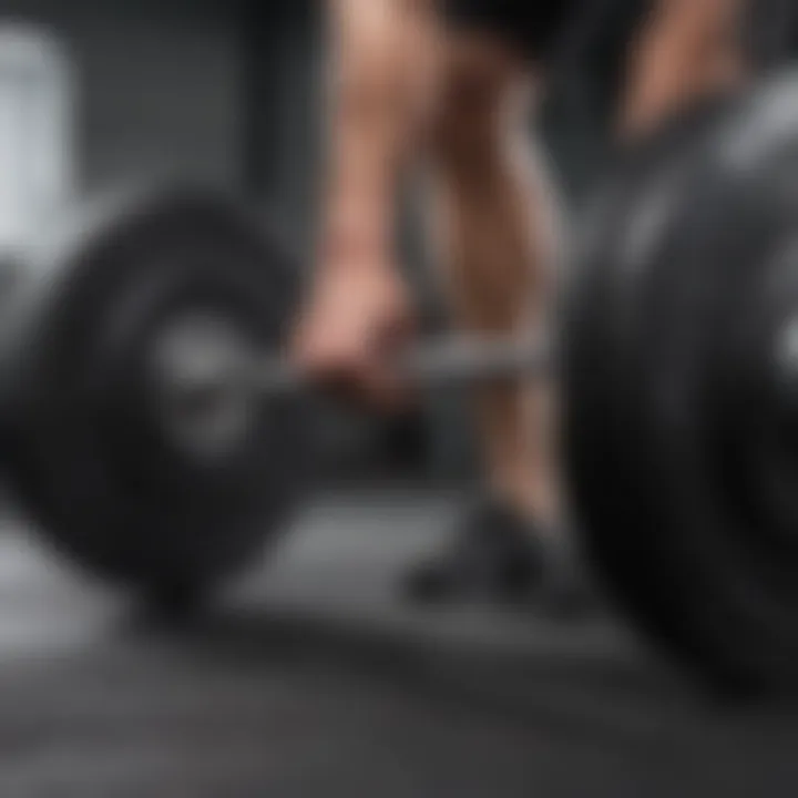 Close-up of a deadlift grip technique