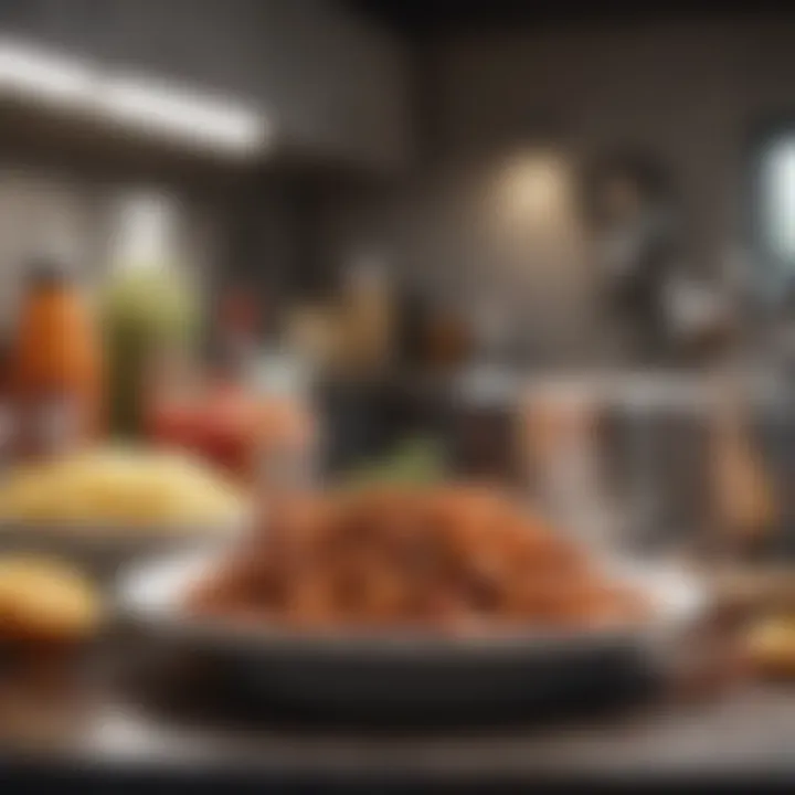 Graphic representation of food safety practices in a home setting.
