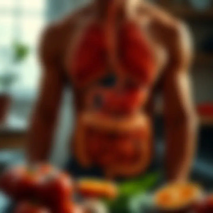 Visual representation of stress affecting digestion