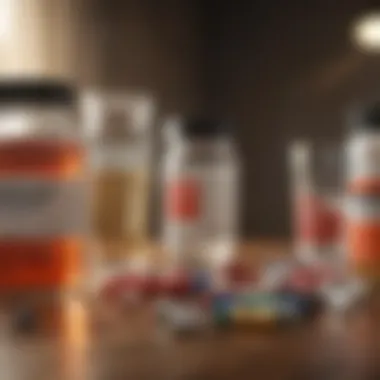 Exploring Treatment Options A collection of various medications on a table for treatment options