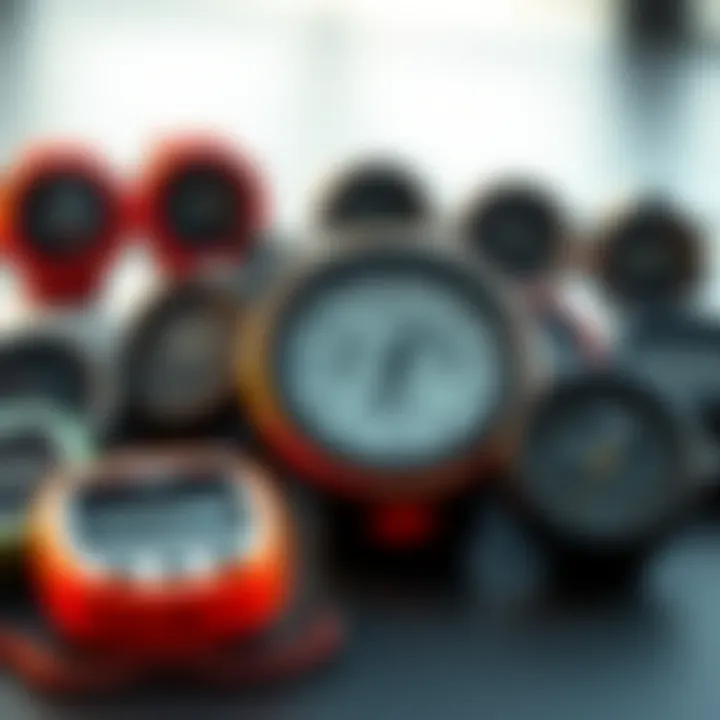 A diverse range of exercise interval timers showcasing various designs.