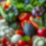Diverse High-Fiber Vegetable Selection Colorful array of high-fiber vegetables