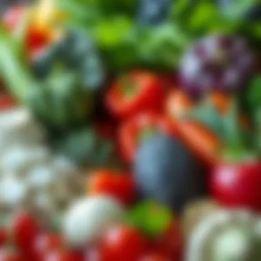 Diverse High-Fiber Vegetable Selection Colorful array of high-fiber vegetables