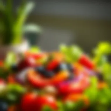 Vibrant High-Fiber Garden Salad Fresh garden salad featuring high-fiber ingredients