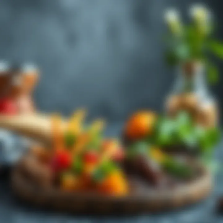 Visual representation of dietary choices that help regulate cortisol