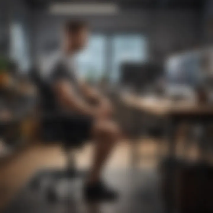 Illustration of ergonomic workplace setup