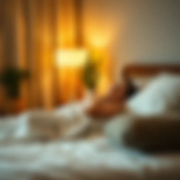 A calming scene depicting relaxation techniques for better sleep