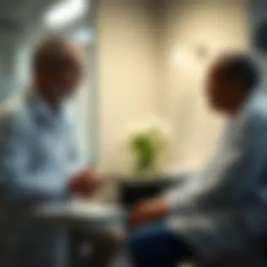 The Importance of Professional Guidance in Managing Nocturia A consultation between a healthcare professional and a patient discussing nocturia.