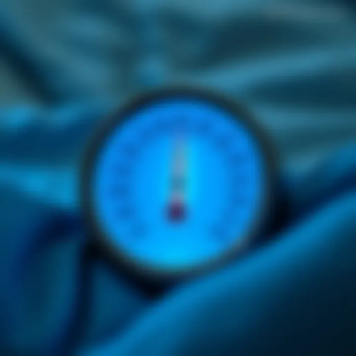 Thermometer indicating high temperature during sleep