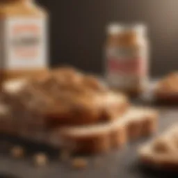 Nutritious peanut butter spread on whole grain bread