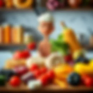 Illustration of various foods that influence body odor