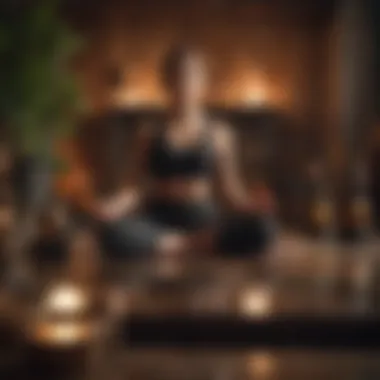 Meditative Immersion: Engaging with Sound Instruments An individual meditating surrounded by various sound instruments