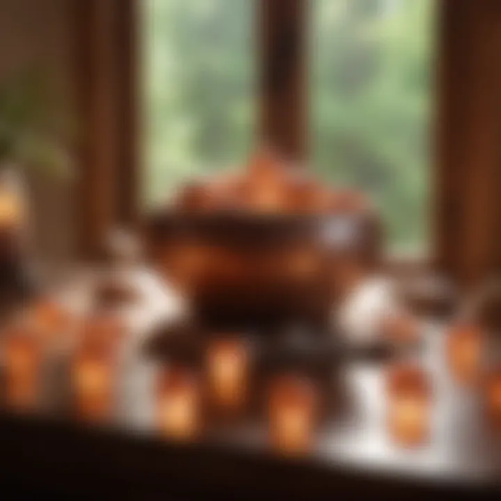 A serene sound bath setting with Himalayan salt lamps and crystal bowls