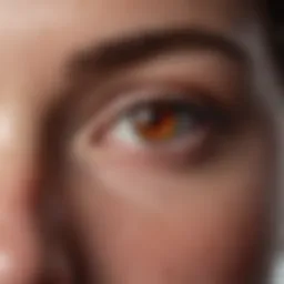 Close-up of a person's eye showing redness