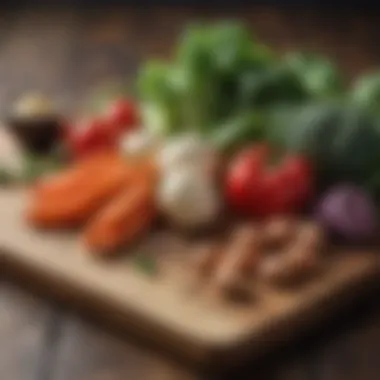 Assorted keto-friendly vegetables on a wooden board