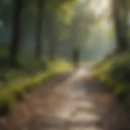 Scenic walking path through nature