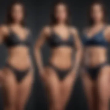 A side-by-side comparison of body types before and after waist training