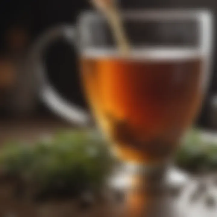 Close-up of herbal tea being brewed