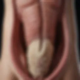 Anatomical diagram illustrating the structure of an uncircumcised penis.