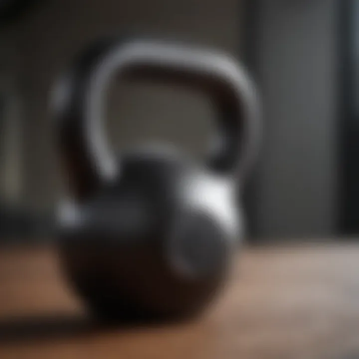 Close-up of kettlebell features highlighting its durability and grip