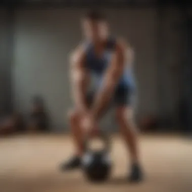 Kettlebell Swing Exercise A person performing a kettlebell swing exercise demonstrating proper form