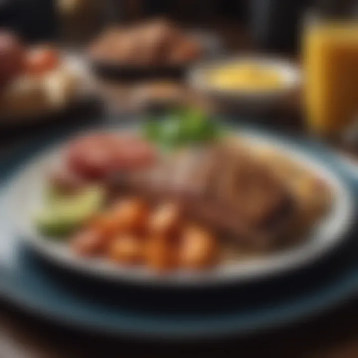 Close-up of a balanced meal on a plate
