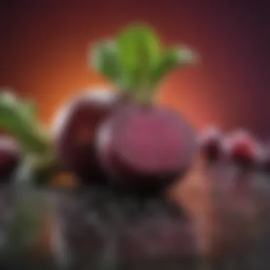 A graphic illustrating the ingredients of Super Beets on a colorful background