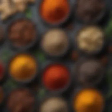 Flavorful Herbs and Spices of the Mediterranean An assortment of herbs and spices commonly used in Mediterranean cuisine.