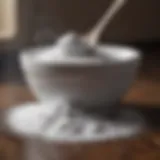 Baking soda in a small bowl with a spoon