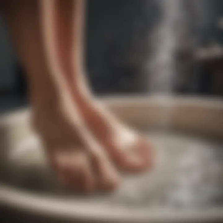 Feet in a soak with baking soda and water