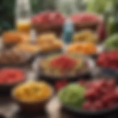 Fueling the Run: Nutritional Choices A colorful array of healthy foods tailored for runners
