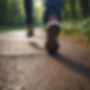 The Rhythm of Walking Close-up of feet in motion while walking